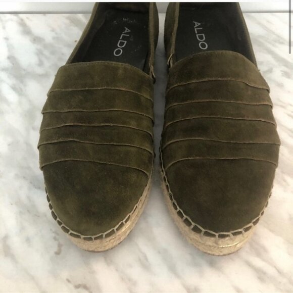 Aldo Olive Cowee Suede Espadrilles Size 8 - Picture 4 of 10
